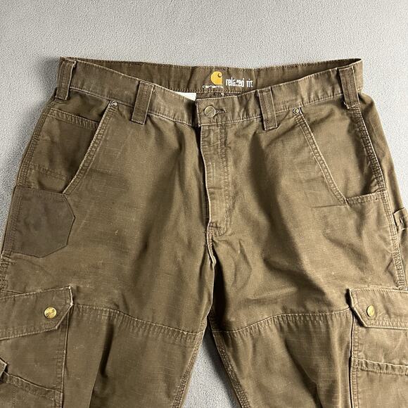 Carhartt Pants Mens 36X30 Double Knee Ripstop Carpenter Utility Workwear Jeans - Picture 2 of 9